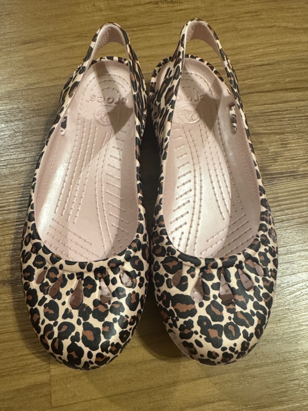 Leopard Print Women’s Crocs in Blush Pink